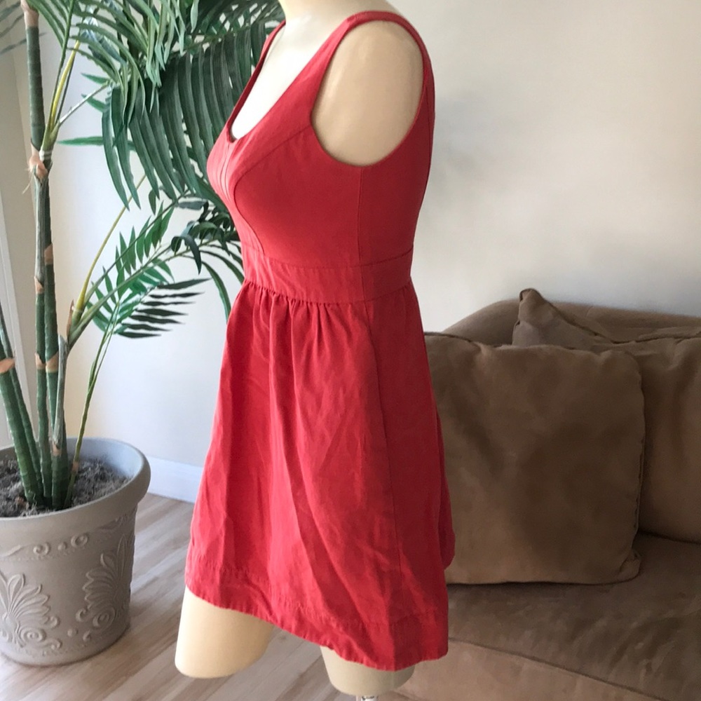 Shoshanna mini dress red coral taffeta - Picture 3 of 6